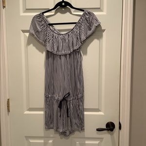 S Oliver off shoulder railroad stripe romper. Size 34(S).